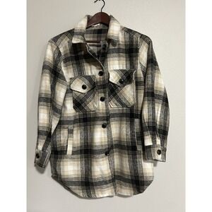BÖHME Plaid Shacket Jacket Women's S pockets Chore Flannel Fall Relaxed Fit